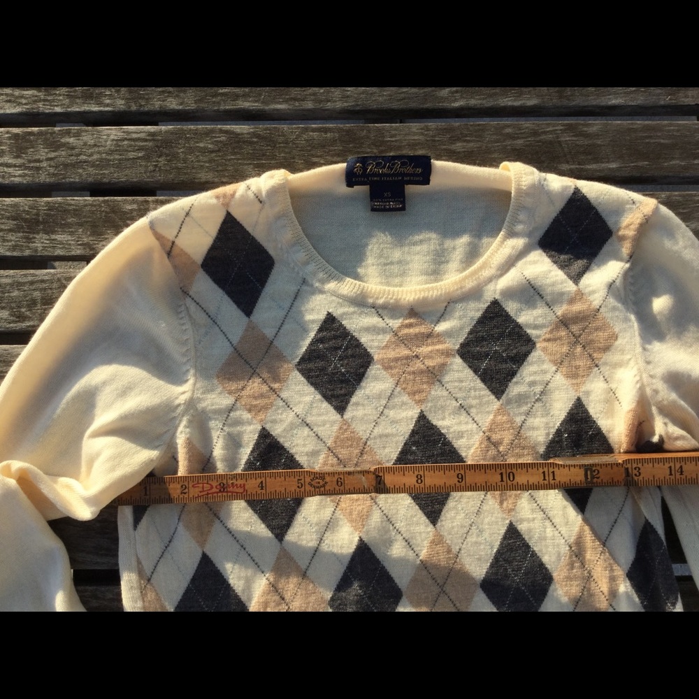 Moreno Wool Argyle Pattern Pull Over Sweater - image 4
